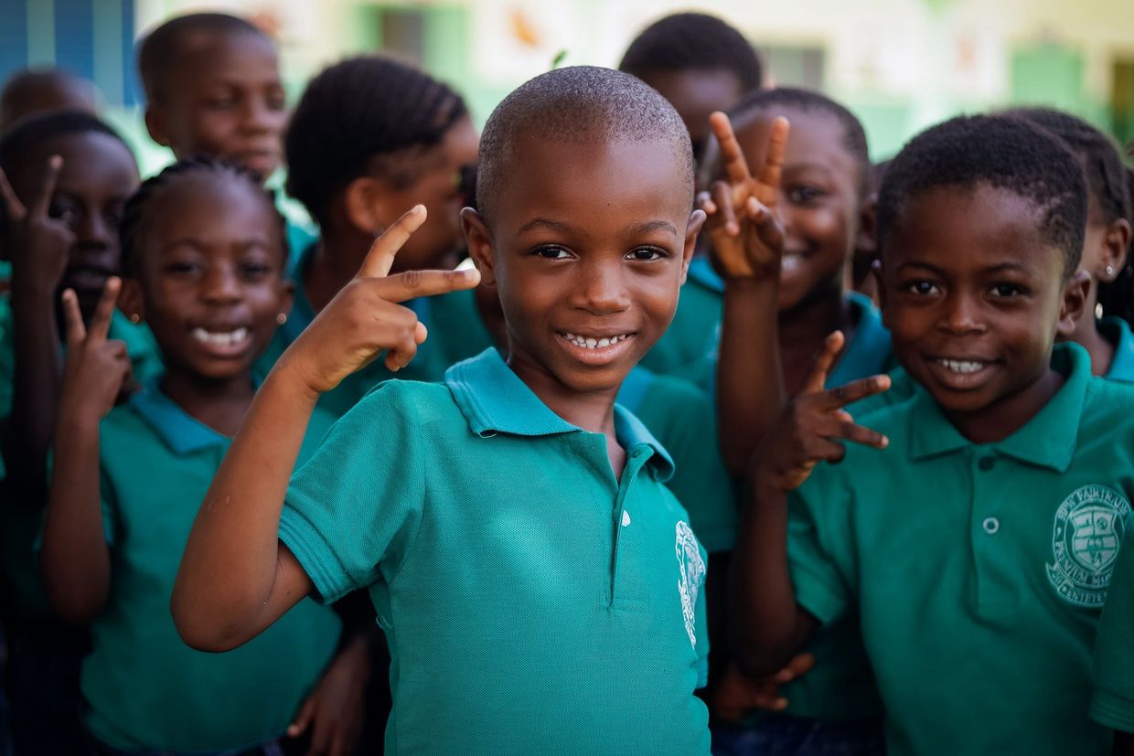 Enfants de la crèche Montessori de HPW à Adeiso