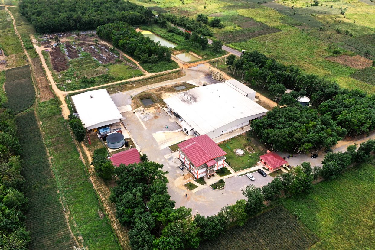 Aerial view of the HPW factory in Côte d'Ivoire